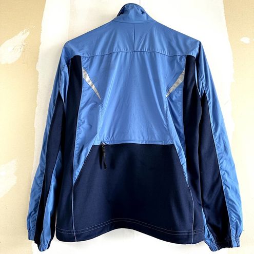 Nike VTG Tracksuit Jacket Full Zip Up Y2K 90s Drawstring Mesh Blue