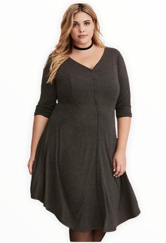 Torrid Charcoal Gray Jersey Knit Button Front Shirt Dress Size 0 - $35 (40%  Off Retail) - From Stephanie