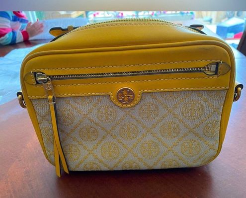 Tory Burch T Monogram Jacquard Camera Bag Gold - $150 (62% Off Retail) -  From Sarah