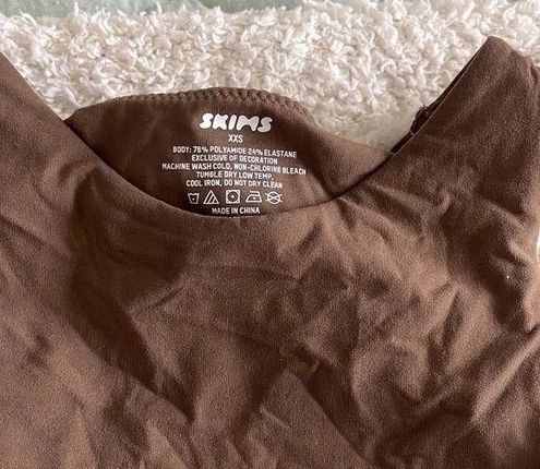 SKIMS Fits Everybody High Neck Bodysuit Oxide Brown Size XXS - $50 - From  The