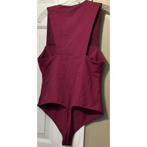 Free People Intimately Fp She's So Sleek Bodysuit In Raspberry