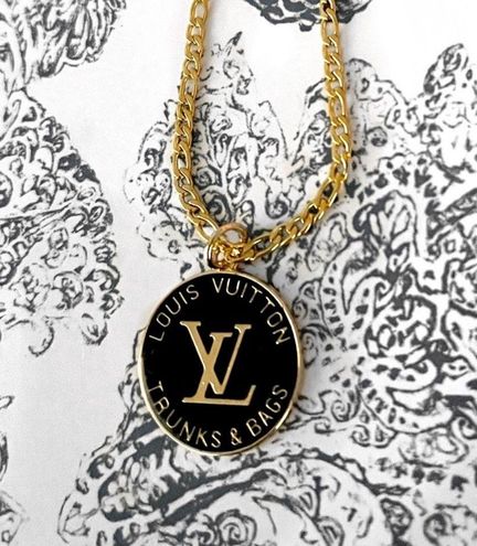 Louis Vuitton Black/ Gold Trunks & Bags Charm Pendant Necklace Upcycled  Black - $155 - From Kiki