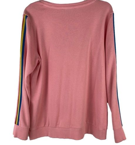 Tommy Hilfiger Pink Knit Multicolor Shadow Letter Logo Top Women's Size  Large - $20 - From Kimberly