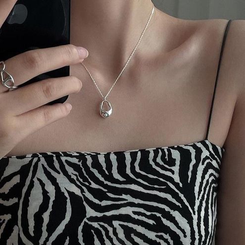 Minimal Tag Necklace - Silver