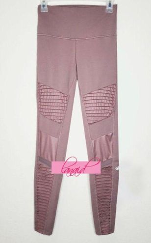 Alo Yoga High-Waist Moto Leggings Smoky Quartz Mesh Cut-Outs Hi-Rise Edgy  Tights Size XXS - $29 - From Shop