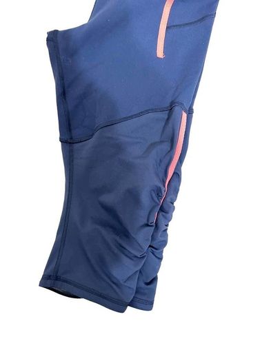 Lululemon Crane Crop Blue Neon Orange Yoga Activewear Leggings Size 8 - $41  - From Marissa