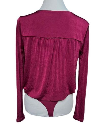 Intimately Free People The Turnt Bodysuit In Dark Rhubarb Size L