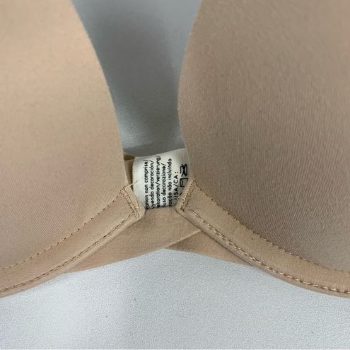 CALVIN KLEIN Perfectly Fit Plunge Push Up Nude Beige Bra QF1120