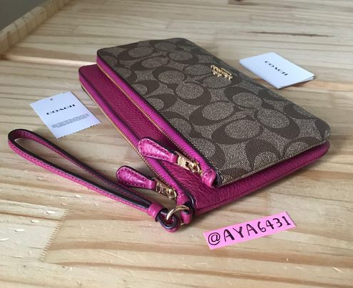 Coach Large Double Zip Wristlet Pink - $125 (29% Off Retail) New With Tags  - From Aya