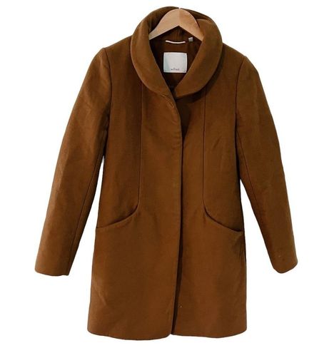 Aritzia Wilfred Wool Cashmere Button Longline Cocoon Coat in Cigar