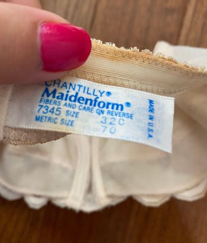 Maidenform Vintage balconette maiden form lace bra White Size 32 C