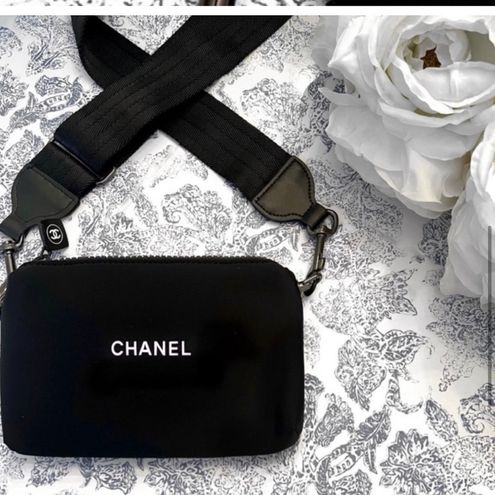 Chanel Black Cosmetic Bag/ Makeup Bag/ Crossbody Purse/ Bum Bag 100%  Authentic - $221 - From Kiki