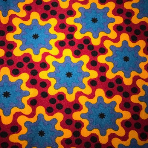 LuLaRoe Leggings Pattern Red Blue Yellow Black Starburst TC Tall