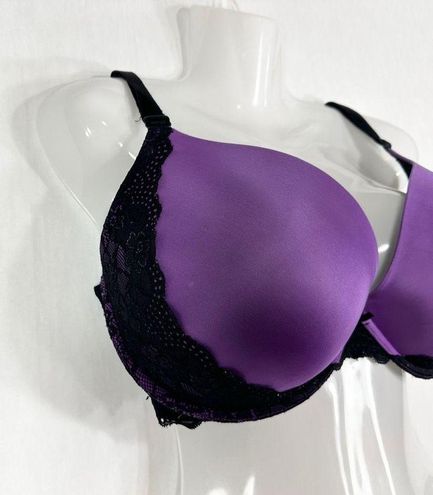 Torrid Plus Size 42DDD Bra Back Smoothing Push Up Plunge Purple Black Lace  1457 - $31 - From Bailey