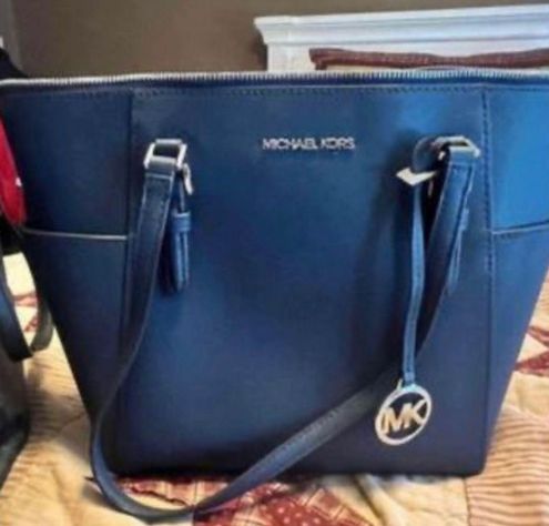 Michael Kors Laney Medium Leather Top Zip Tote Bag - Macy's