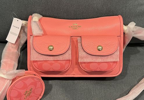 COACH Pennie Crossbody With Coin Case With Signature Canvas Detail (IM/Pink  Lemonade), Im/Pink Lemonade : : Clothing, Shoes & Accessories