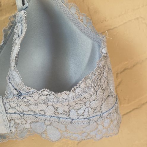 Aerie daisy bra blue lace 34B like new adjustable straps light