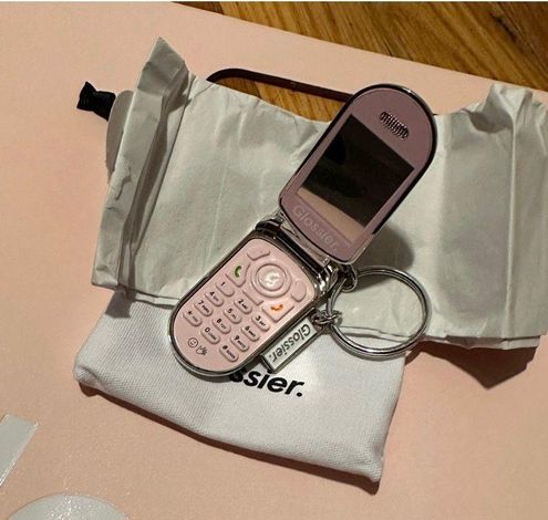 Glossier Los Angeles Flip Phone Keychain LA Exclusive