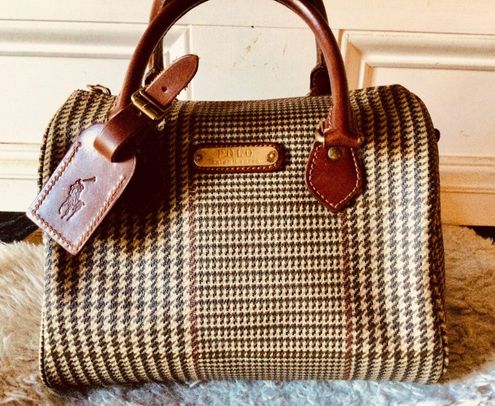 Ralph Lauren Vintage Plaid Boston Bag Brown - $69 (76% Off Retail