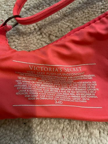 Victoria's Secret Used Victoria Secret Very sexy Push-up Bra 34D Orange  Size 6 - $12 (76% Off Retail) - From Kiki