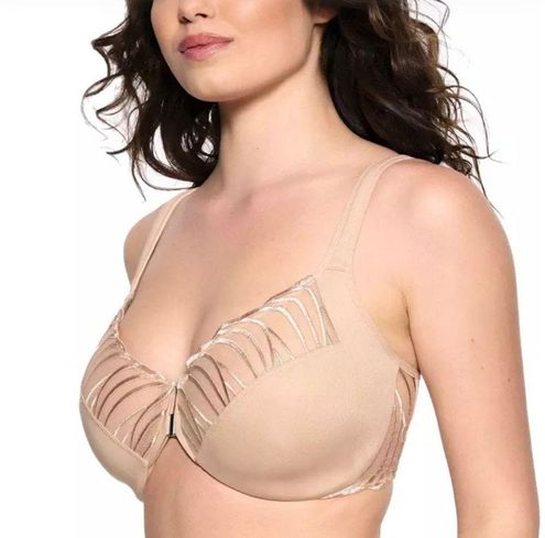 NWT Felina paramour angie Front Close Minimizer Bra beige Sz 36