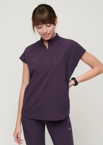 FIGS Rafaela Oversized Scrub Tops For Women - Mandarin Collar, Shirttail  Hem, 3 Pockets, 4-Way Stretch Womens Scrub Top