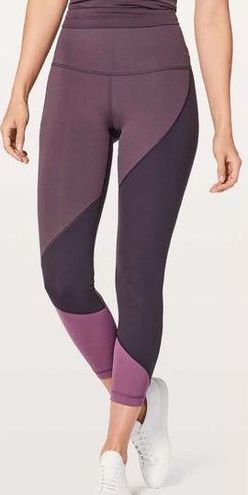 Lululemon Rare Wunder Under Hi-Rise 7/8 Special Edition Purple Colorblock  Leggings Size 2 - $101 - From Kaela