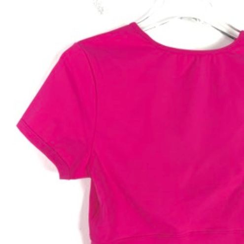 Halara NWT Cloudful Fabric Crossover Hem Cropped Sports Top Pink