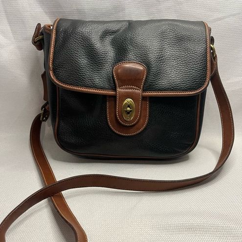 Vintage Black Leather Coach Bag - Sheridan Crossbody Messenger Bag