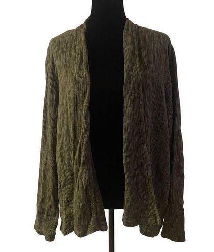 J.Jill Pure Jill 100% Cotton Textured Cardigan in Peat Moss Size