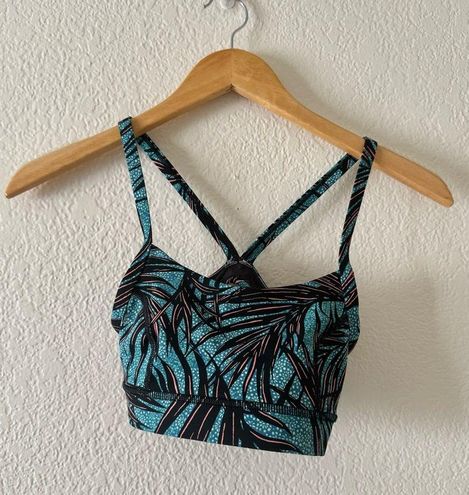 Lululemon Rise and Run Bra - Mini Palm Lace Tofino Teal Multi