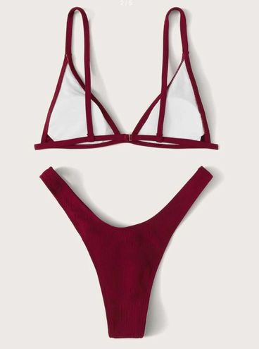 Burgundy Red Thong Bikini