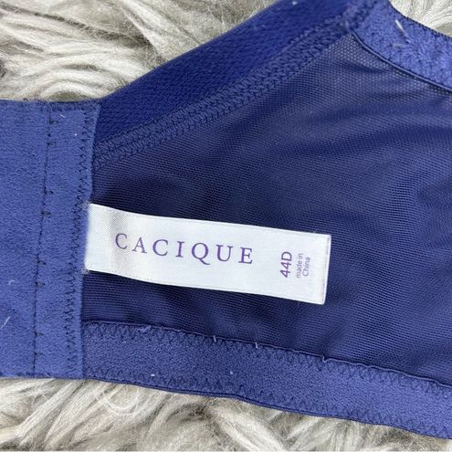 Cacique A/O LL Ball Modern Lace teal blue bra plus size 44D - $32
