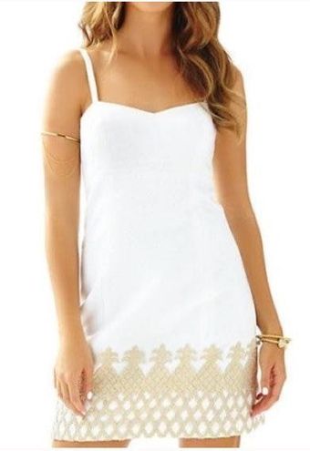 Lilly pulitzer white and gold dress Clearance