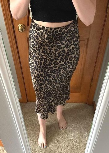 leopard midi skirt h&m