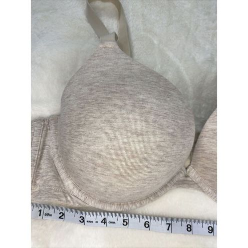 Ambrielle 42C Padded Bra Full Figure Underwire Plunge Heathered Beige Size  undefined - $14 - From Misty