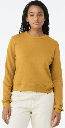 Double Zero Womens Mustard Yellow Crew Neck Pullover Sweatshirt Tunic Small  New