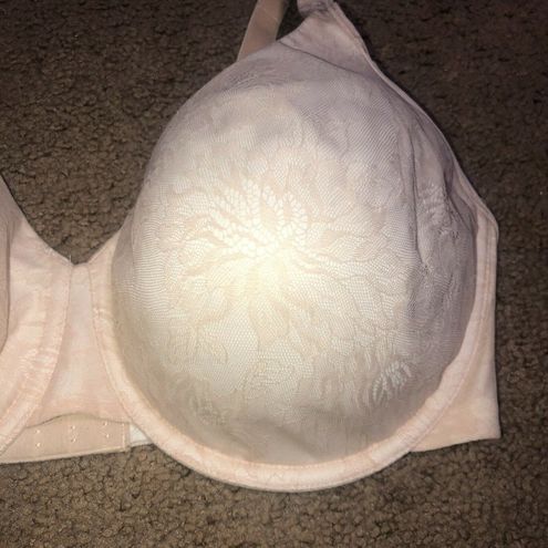 Bali Floral Lace Overlay One U Side Smoothing Underwire Bra Beige Nude  40DDD White Size undefined - $25 - From Laura