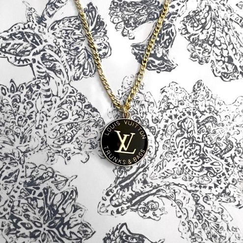 Louis Vuitton Black/ Gold Trunks & Bags Charm Pendant Necklace Upcycled  Black - $155 - From Kiki