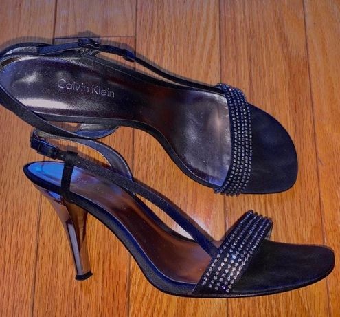 Altijd Nieuwheid Spijsverteringsorgaan Calvin Klein Nora Satin Heels in sparkly black Size 8.5 - $40 (69% Off  Retail) - From Eva