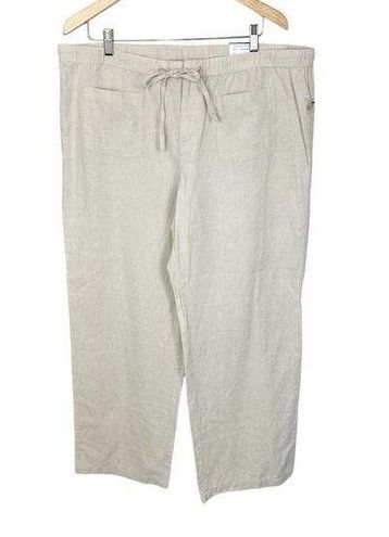 (2)Liz Claiborne Womens Straight Linen Drawstring Pants XL