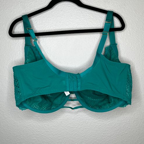 Lane Bryant teal unlined balconette bra size 44H Green - $26 - From