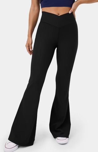 Crossover High Waisted Back Pocket Super Flare Leggings