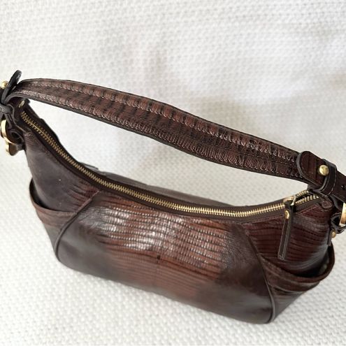 Brahmin Brown Ombre Crocodile Leather Side Pockets Top Zip Classic Shoulder  Bag - $123 - From Kimberly