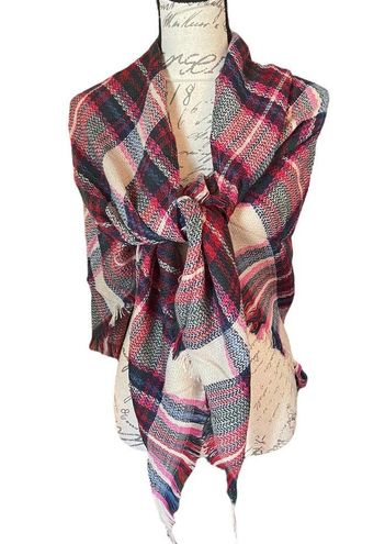 Wander Agio Winter Shawl Scarf Beige Pink Wrap - $12 New With Tags - From Hi