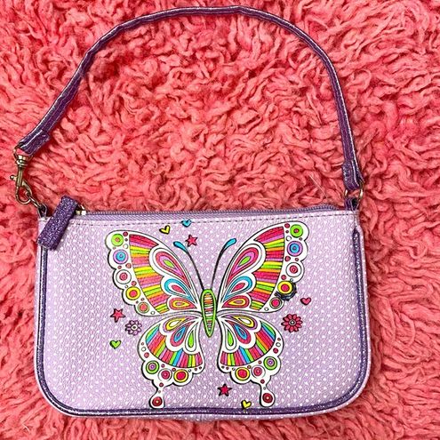 Y2K TRENDY PURPLE BUTTERFLY WITH GLITTER AND POLKA