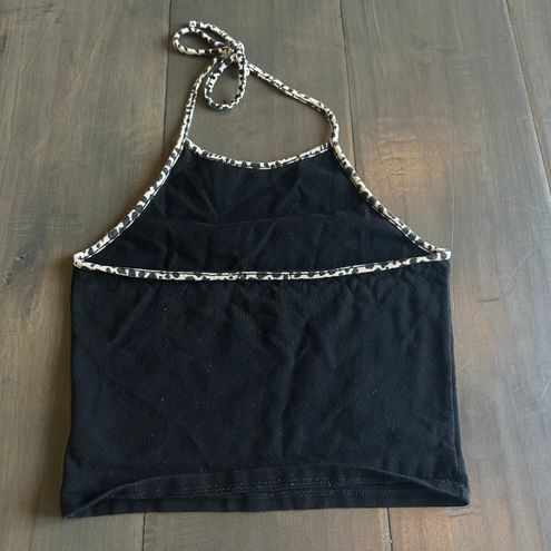 Brandy Melville cheetah laura halter top Black - $15 (31% Off