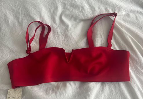 Intimately Free People Notched Lily Scuba Bralette in Red Size Small NWT