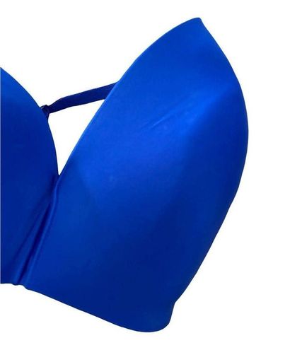 Victoria's Secret Royal Blue Polka Dot Mesh Wireless Bra Women's Size 36DD  - $26 - From Taylor