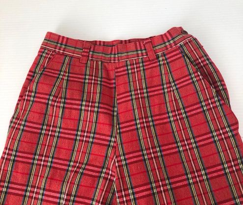 Red Plaid Stirrup Pants